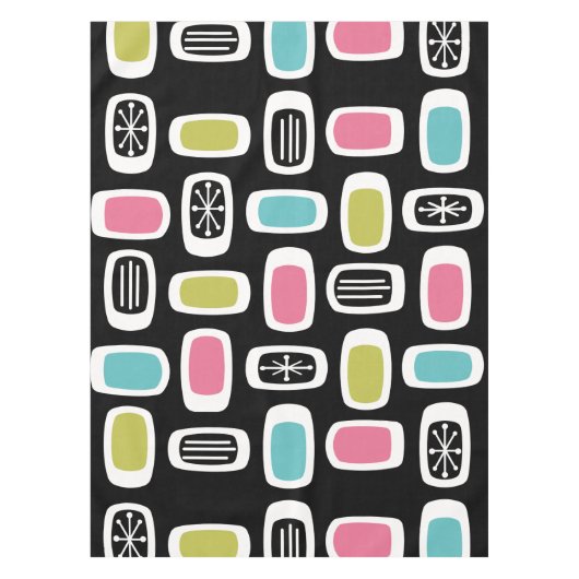 Mittelalterliche MCM Rundrechtecke schwarz farbig Tischdecke (Vorderseite)