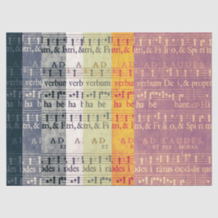 Mittelalterliche mehrfarbige Musik-Manuskripte Seidenpapier