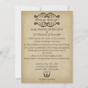 Mittelalterliche Merriment-Imitate Parchment Hochz Einladung