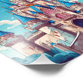 Mittelalterliche Messe Fairytale Fantastische Berg Fotodruck (Ecke)