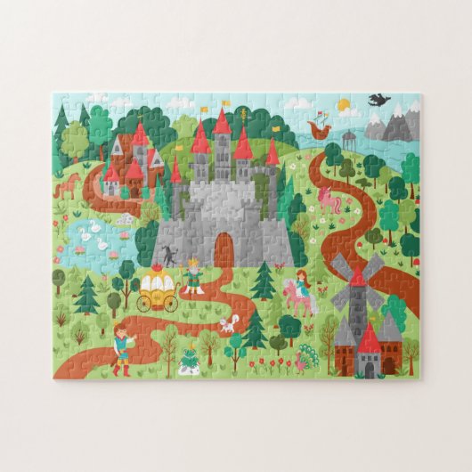 Mittelalterliche Messe Königreich Fantastische Ber Puzzle (Horizontal)
