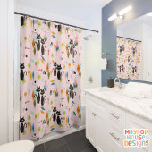 Mittelalterliche Mittelröhre Atomkatzenrosa Duschvorhang