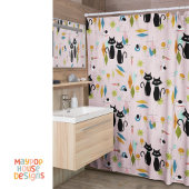 Mittelalterliche Mittelröhre Atomkatzenrosa Duschvorhang