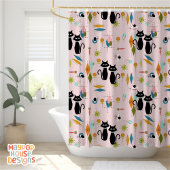 Mittelalterliche Mittelröhre Atomkatzenrosa Duschvorhang