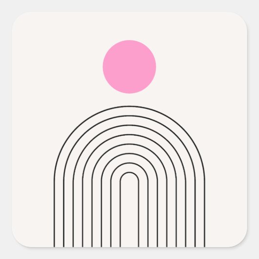 Mittelalterliche Moderne 01 Sonne und Regenbogen W Quadratischer Aufkleber (Vorderseite)