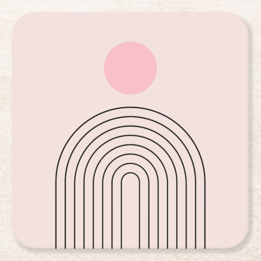 Mittelalterliche Moderne 05 Sonne und Regenbogen R Rechteckiger Pappuntersetzer (Vorderseite)