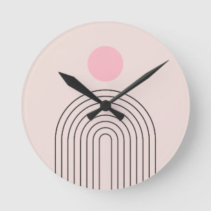 Mittelalterliche Moderne 05 Sonne und Regenbogen R Runde Wanduhr