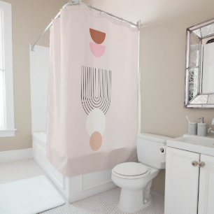 Mittelalterliche Moderne 07 Rosa Vintag Boho Arch Duschvorhang