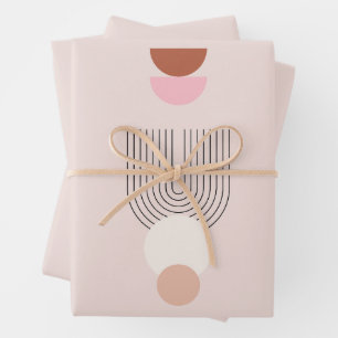 Mittelalterliche Moderne 07 Rosa Vintag Boho Arch Geschenkpapier Set