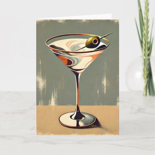 Mittelalterliche Moderne 1 Olive Martini Malerei Karte (Vorderseite)