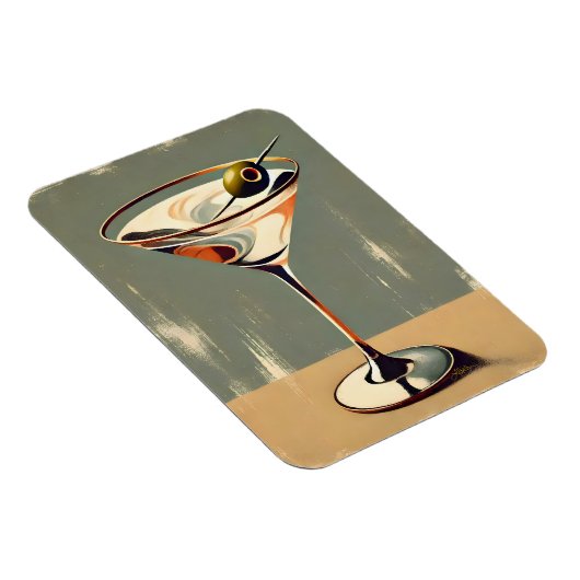 Mittelalterliche Moderne 1 Olive Martini Malerei Magnet (Rechte Seite)