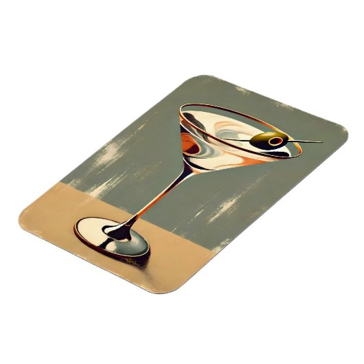 Mittelalterliche Moderne 1 Olive Martini Malerei Magnet (Linke Seite)