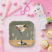 Mittelalterliche Moderne 1 Olive Martini Malerei Pappteller (Party)