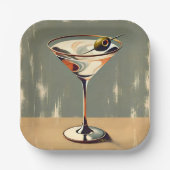 Mittelalterliche Moderne 1 Olive Martini Malerei Pappteller (Vorderseite)