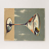 Mittelalterliche Moderne 1 Olive Martini Malerei Puzzle (Horizontal)