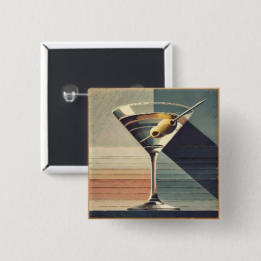 Mittelalterliche Moderne 2 Live Martini Cocktail S Button (Vorne & Hinten)