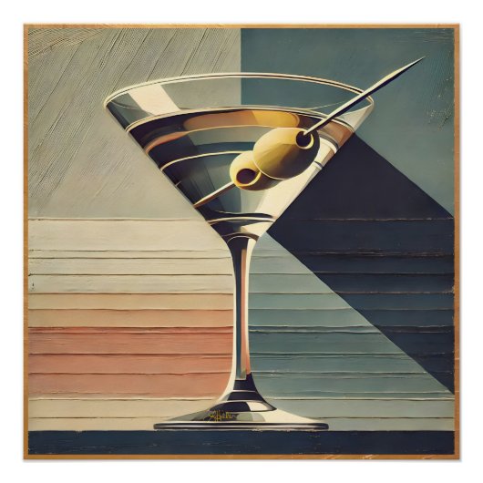 Mittelalterliche Moderne 2 Live Martini Cocktail S Poster (Vorderseite)