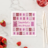 Mittelalterliche Moderne 30. Geburtstagspink Serviette (Beispiel)