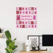 Mittelalterliche Moderne 50. Geburtstagspink Poster (Heimbüro)