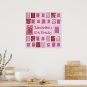Mittelalterliche Moderne 50. Geburtstagspink Poster (Küche)