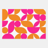 Mittelalterliche Moderne Abstrakt 26 Rosa und Oran Geschenkpapier Set (Vorderseite)