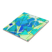 Mittelalterliche Moderne Abstrakt, Aqua & Cerulean Fliese (Seite)