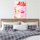 Mittelalterliche Moderne Abstrakt, Korallenrosa & Leinwanddruck (Insitu (Schlafzimmer))