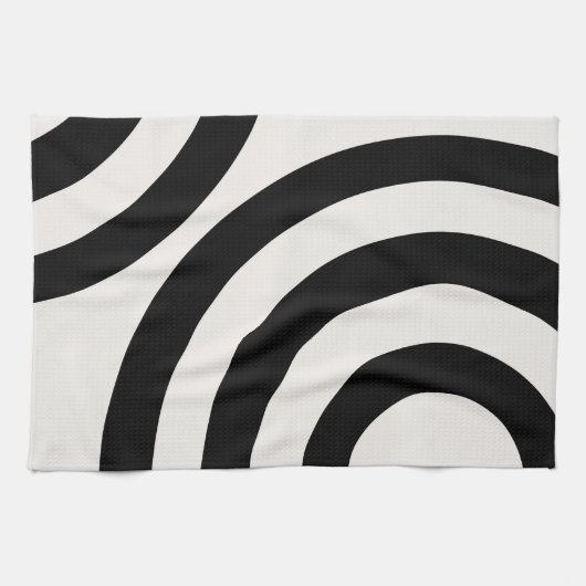 Mittelalterliche moderne Abstrakte Arkaden Schwarz Geschirrtuch (Horizontal)