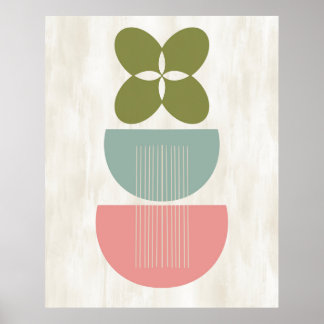 Mittelalterliche Moderne Abstrakte botanische Minz Poster