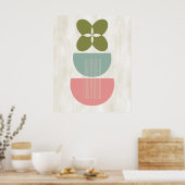 Mittelalterliche Moderne Abstrakte botanische Minz Poster (Küche)