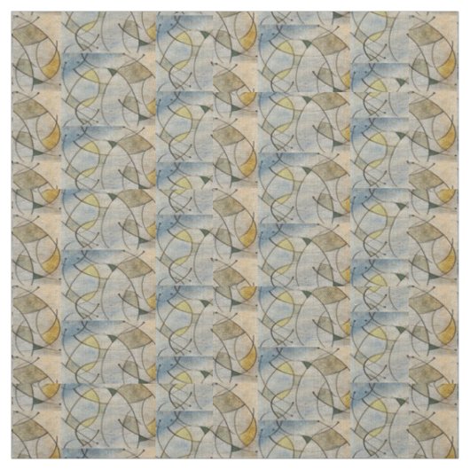 Mittelalterliche moderne Abstrakte Fabric Green Stoff (Muster)