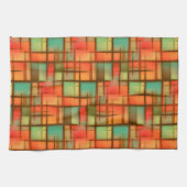 Mittelalterliche Moderne Abstrakte Karierte blaugr Küchentuch (Horizontal)