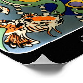 Mittelalterliche moderne Abstrakte Koi Fish Gemäld Poster (Ecke)
