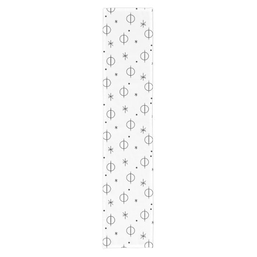 Mittelalterliche moderne Abstrakte Kreise Sterne W Kurzer Tischläufer (Vorderseite)