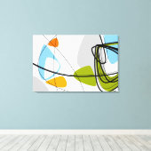 Mittelalterliche Moderne Abstrakte Linde Grün Oran Leinwanddruck (Insitu (Holzboden))