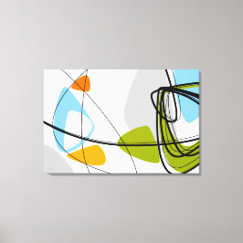 Mittelalterliche Moderne Abstrakte Linde Grün Oran Leinwanddruck