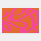 Mittelalterliche moderne Abstrakte Linien Orange u Geschenkpapier Set (Vorderseite)