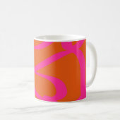 Mittelalterliche moderne Abstrakte Linien Orange u Kaffeetasse (VorderseiteRechts)