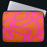 Mittelalterliche moderne Abstrakte Linien Orange u Laptopschutzhülle<br><div class="desc">Abstrakte Pinselstriche - abstrakte Formen in gebranntem Orange und heißem Rosa.</div>