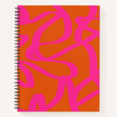 Mittelalterliche moderne Abstrakte Linien Orange u Notizblock (Vorderseite)
