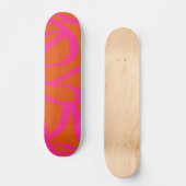 Mittelalterliche moderne Abstrakte Linien Orange u Skateboard (Vorderseite)