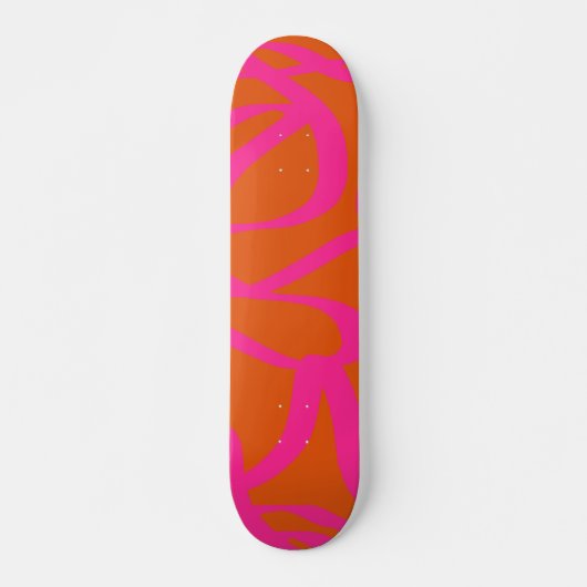 Mittelalterliche moderne Abstrakte Linien Orange u Skateboard (Vorne)