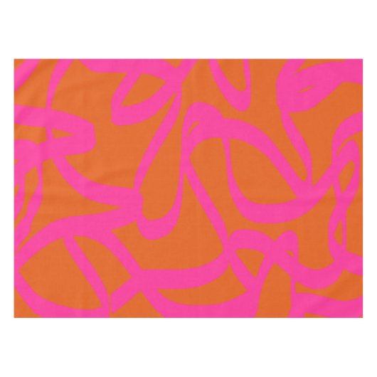 Mittelalterliche moderne Abstrakte Linien Orange u Tischdecke (Vorderseite (Horizontal))