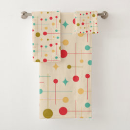 Mittelalterliche Moderne Abstrakte Muster 29 Creme Badhandtuch Set