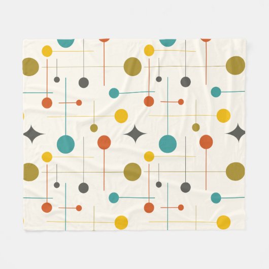 Mittelalterliche Moderne Abstrakte Muster 29 Creme Fleecedecke (Vorderseite (Horizontal))