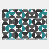 Mittelalterliche Moderne Abstrakte Muster Blau & W Geschenkpapier Set (Vorderseite 3)