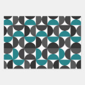 Mittelalterliche Moderne Abstrakte Muster Blau & W Geschenkpapier Set (Vorderseite 2)