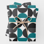 Mittelalterliche Moderne Abstrakte Muster Blau & W Geschenkpapier Set (Beispiel)