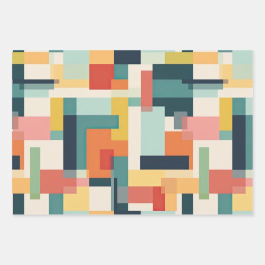 Mittelalterliche Moderne Abstrakte Muster Geschenkpapier Set (Vorderseite 2)