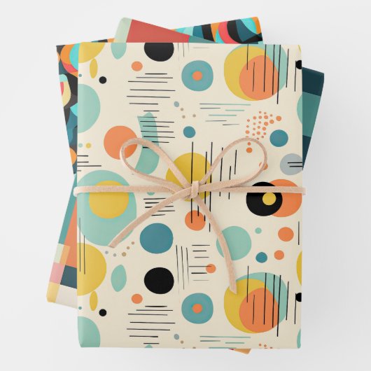 Mittelalterliche Moderne Abstrakte Muster Geschenkpapier Set (Beispiel)